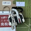 Gucci Exquisite Mini Canvas Top Handle Bag – Ivory Leather & Black Canvas