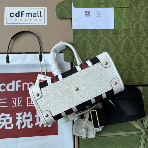 Gucci Exquisite Mini Canvas Top Handle Bag – Ivory Leather & Black Canvas