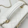 Chanel Vanity Case with Handle – Quilted Lambskin Chain Bag (White)
