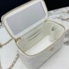 Chanel Vanity Case with Handle – Quilted Lambskin Chain Bag (White)