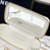 Chanel Vanity Case with Handle – Quilted Lambskin Chain Bag (White)