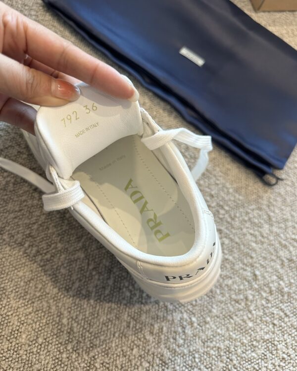 Prada Downtown White Leather Platform Sneakers