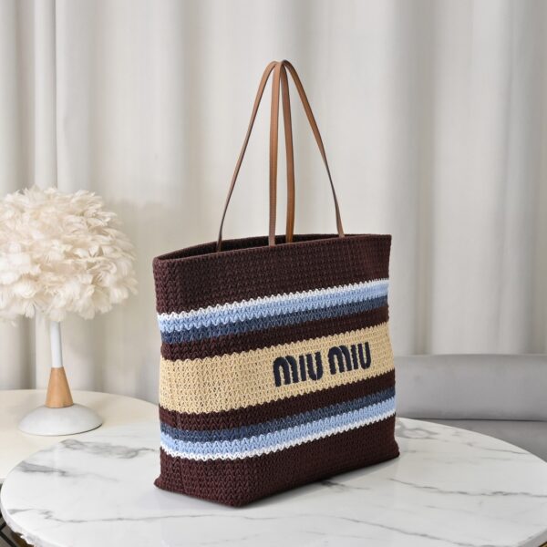 sy_no_A5CCD29456B865F175C26F9CCB4227E8_1 Miu Miu Women's Large Woven Fabric Tote/Shoulder Bag