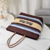 sy_no_A5CCD29456B865F175C26F9CCB4227E8_2 Miu Miu Women's Large Woven Fabric Tote/Shoulder Bag