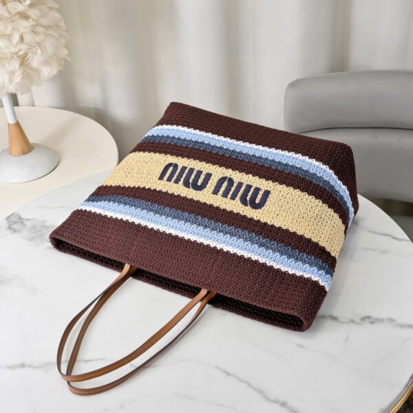 sy_no_A5CCD29456B865F175C26F9CCB4227E8_2 Miu Miu Women's Large Woven Fabric Tote/Shoulder Bag