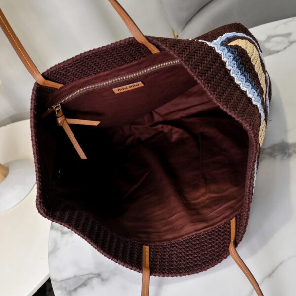 sy_no_A5CCD29456B865F175C26F9CCB4227E8_7 Miu Miu Women's Large Woven Fabric Tote/Shoulder Bag