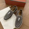 sy_no_A5F23FDA2E78609ED1BC191EEFE945D6_4 Loro Piana Summer Charms Walk Dark Taupe & Grey Suede Loafers
