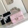 sy_no_A7416417DA65570CDE294FF0F58B32F4_1 Pink Mini Quilted Leather Top-Handle Flap Bag
