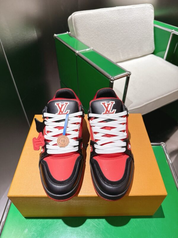 sy_no_A7548E3B3B5A2409F110EB5ABF1DC071_0 Louis Vuitton LV Trainer Maxi / LV Skate Black, Red & White Retro Skate Sneakers