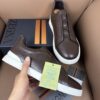 sy_no_A7BCDF181817C65899D5DEA1295A6816_0 Dark Brown & Mocha Smooth Leather Slip-On Sneakers