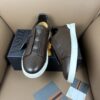 sy_no_A7BCDF181817C65899D5DEA1295A6816_1 Dark Brown & Mocha Smooth Leather Slip-On Sneakers