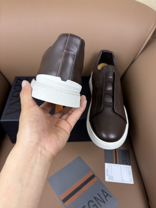 sy_no_A7BCDF181817C65899D5DEA1295A6816_4 Dark Brown & Mocha Smooth Leather Slip-On Sneakers