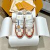 sy_no_A7BE6C7B86F7B9DFD4620A2CFF04BB0E_0 Louis Vuitton LV Trainer Orange Damier Canvas & White Leather Retro Sneakers