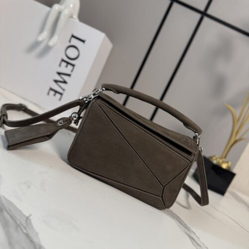 sy_no_A8293EB747705491EB70871D795DB0FC_0 Loewe Mini Featherlight Puzzle Bag – Grained Nubuck Leather