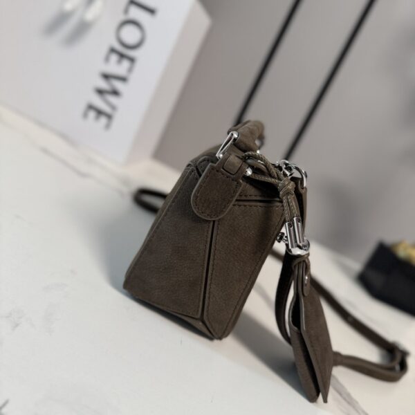 Loewe Mini Featherlight Puzzle Bag – Grained Nubuck Leather