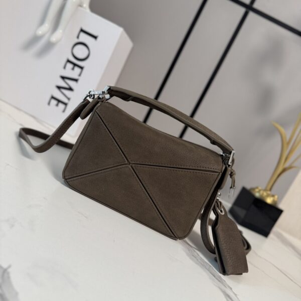Loewe Mini Featherlight Puzzle Bag – Grained Nubuck Leather