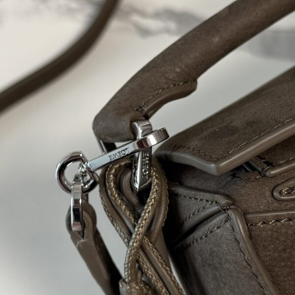 Loewe Mini Featherlight Puzzle Bag – Grained Nubuck Leather