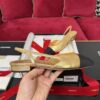 sy_no_A8D60B6BF8E2DA541EC5AD0D195EEFA9_4 Metallic Gold & Black Cap-Toe Slingback Low-Heel Shoes