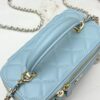 Chanel Vanity Case with Handle – Quilted Lambskin Chain Bag (Blue)