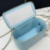 Chanel Vanity Case with Handle – Quilted Lambskin Chain Bag (Blue)