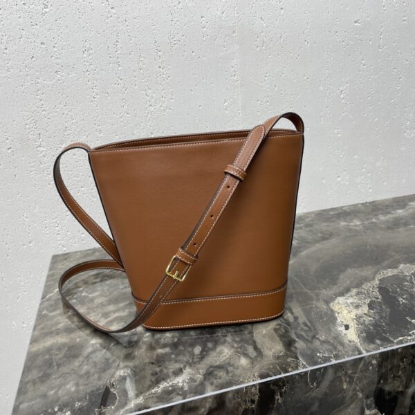 sy_no_A9297027416D72DB718D77D3530A697A_3 Brown Cuir Triomphe Small Smooth Calfskin Bucket Bag