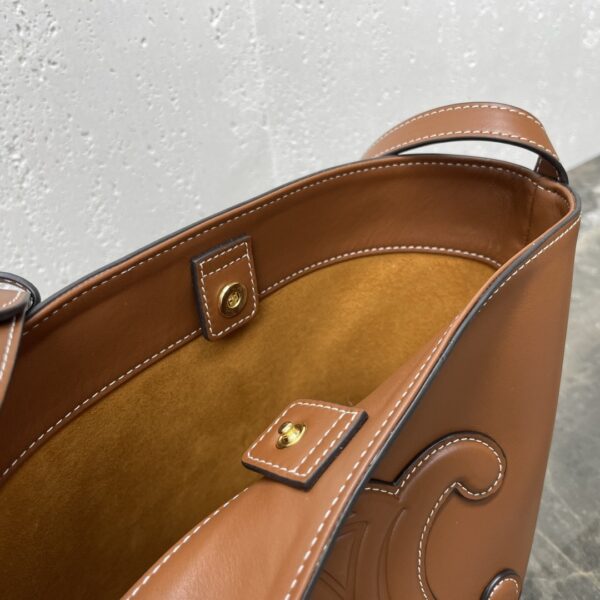 sy_no_A9297027416D72DB718D77D3530A697A_8 Brown Cuir Triomphe Small Smooth Calfskin Bucket Bag