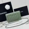 sy_no_A9EC87F09DFE8D767A5EF0908121ADEF_2 Green Quilted Textured Calfskin WOC Chain Wallet