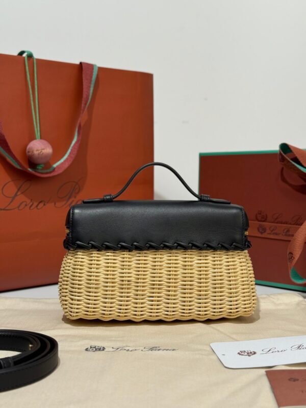 Loro Piana Extra Pocket L19 – Woven Leather Bag (Black)
