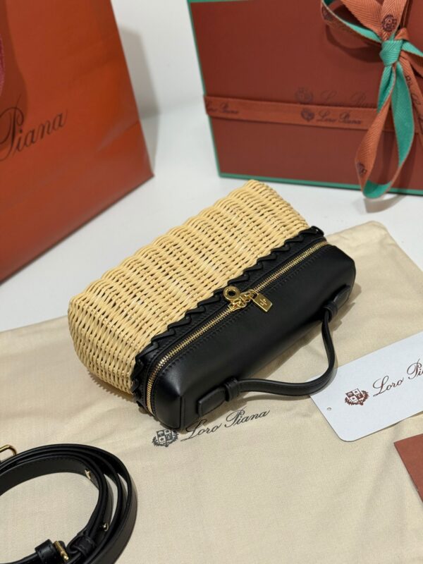 Loro Piana Extra Pocket L19 – Woven Leather Bag (Black)