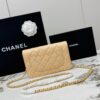 sy_no_AA1B64032D52D6CEB2340086874F838C_2 Light Beige Apricot Quilted Textured Calfskin WOC Chain Wallet