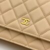 sy_no_AA1B64032D52D6CEB2340086874F838C_4 Light Beige Apricot Quilted Textured Calfskin WOC Chain Wallet