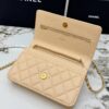 sy_no_AA1B64032D52D6CEB2340086874F838C_6 Light Beige Apricot Quilted Textured Calfskin WOC Chain Wallet
