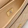 sy_no_AA1B64032D52D6CEB2340086874F838C_8 Light Beige Apricot Quilted Textured Calfskin WOC Chain Wallet