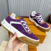 sy_no_AA3AD4D49832A4B1D0B0F43CB92B1ECA_1 Louis Vuitton LV Checker Purple Suede & Tan Leather Retro Sneakers