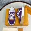 sy_no_AA3AD4D49832A4B1D0B0F43CB92B1ECA_2 Louis Vuitton LV Checker Purple Suede & Tan Leather Retro Sneakers