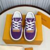 sy_no_AA3AD4D49832A4B1D0B0F43CB92B1ECA_3 Louis Vuitton LV Checker Purple Suede & Tan Leather Retro Sneakers
