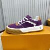 sy_no_AA3AD4D49832A4B1D0B0F43CB92B1ECA_7 Louis Vuitton LV Checker Purple Suede & Tan Leather Retro Sneakers