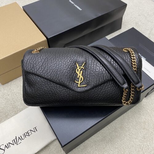 Calypso 30cm Chain Bag – Black Embossed Lambskin