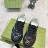 Black Multicolor Jacquard Low-Top Retro Sneakers