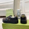Black Multicolor Jacquard Low-Top Retro Sneakers