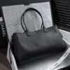 Black Medium Baguette-Style Textured Leather Bag