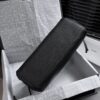 Black Medium Baguette-Style Textured Leather Bag