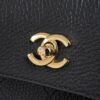 Black Medium Baguette-Style Textured Leather Bag