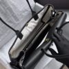 Black Medium Baguette-Style Textured Leather Bag