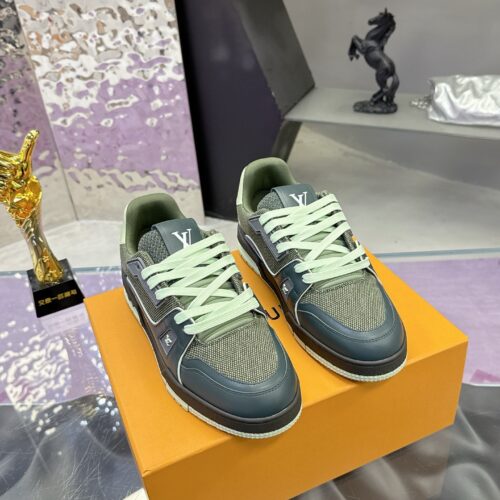 sy_no_AB3C3192ADE196C745D677436BB11C82_0 Louis Vuitton LV Trainer Maxi Dark Green & Deep Teal Sneakers