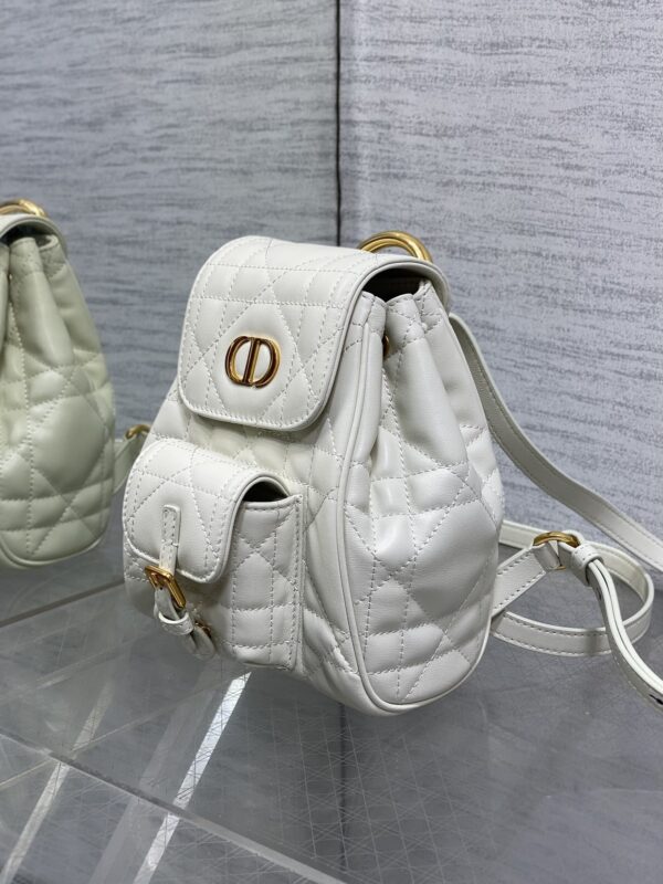 Dior Women's Medium Caro Backpack – Milk-colored Lambskin with Gold-tone CD Logo (2025 New Model)
