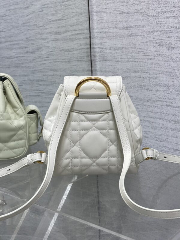 Dior Women's Medium Caro Backpack – Milk-colored Lambskin with Gold-tone CD Logo (2025 New Model)