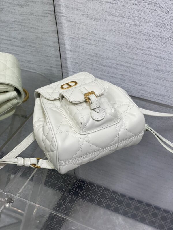 Dior Women's Medium Caro Backpack – Milk-colored Lambskin with Gold-tone CD Logo (2025 New Model)
