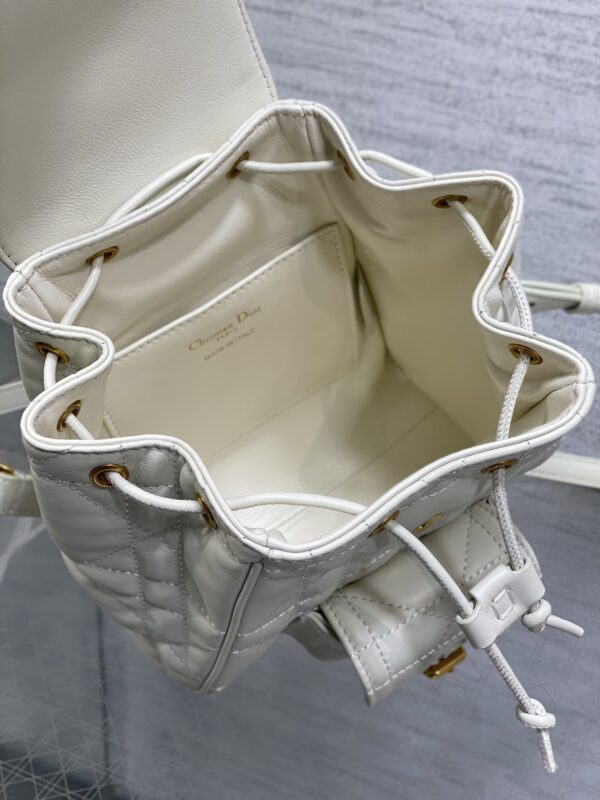 Dior Women's Medium Caro Backpack – Milk-colored Lambskin with Gold-tone CD Logo (2025 New Model)