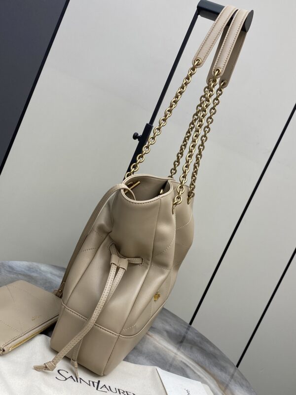 Jamie 4.3 Small Pochon Hobo Tote – Beige Lambskin & Antique Gold